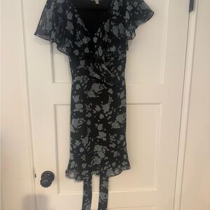Chelsea28 navy and light blue Floral Asymmetrical Dress